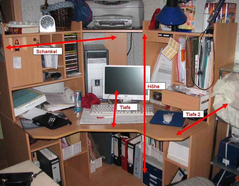 Eck-PC-Schreibtisch - Büromöbel, Büromaterial