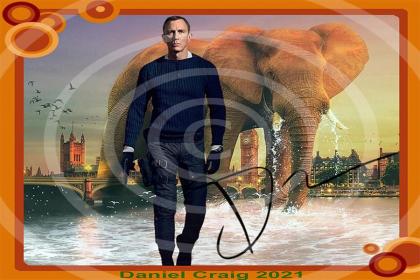 Daniel Craig alias 007 James Bond. Einmaliger Kunstdruck. 45x30 cm. Souvenir. Wa
