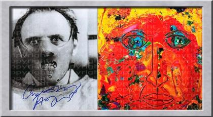 ANTHONY HOPKINS Collage. Signiert. NEU. Souvenir. Rarität. Andenken.
