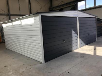 Blechgarage 6x6 Garage KFZ Lager Stahlhalle mit Aufbau verzinkt