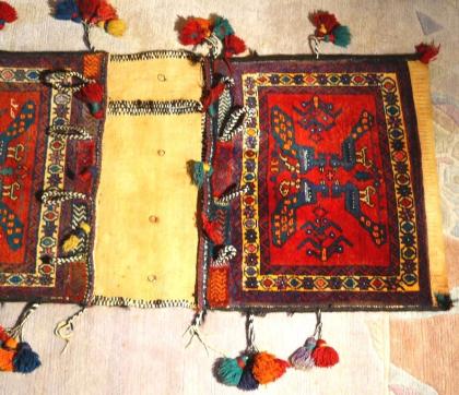 Orientteppich Sammler Doppel-Tasche ca. 100 J. alt T119
