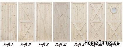 RADEX LOFT II 60 70 80 90 Rohholzflügel mit Knoten Innentür