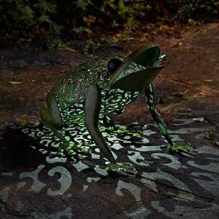Frosch Solar, Metall, 26 x 33 x 32 cm, weiße und Farbwechsel LED