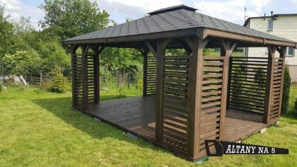 3-ECK GARTENHÄUSER CIECHANÓW HOLZGARTENLAUBE PAVILLON KIEFERNSCHUPPEN 5x4m