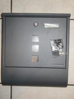 Briefkasten mit Zeitungsrohr anthrazit