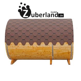 3m Fichten Sauna mit Vorraum und einem Durchmesser 2m, Saunafass, Sauna-Fass