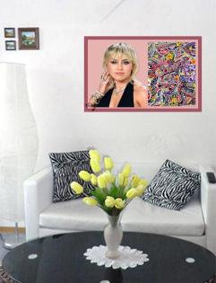 Miley Cyrus Kunstwerk. Wandbild! Eine schöne Miley Cyrus! Wanddeko. Souvenir!