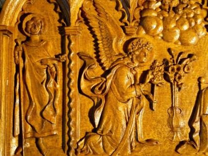 Relief-Heiligen-Bild Eiche 58x35 antik. R001