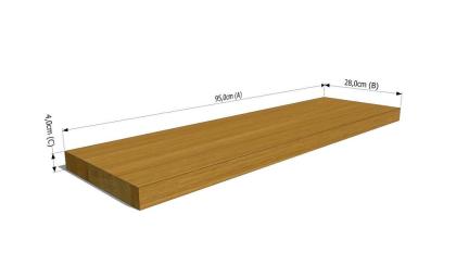 HOLZTREPPENSTUFEN HOLZSTUFEN MASSIVHOLZSTUFEN EICHENHOLZ UNBEMALT 95x28x4cm