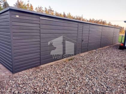 Blechgarage 15x6m Schwingtor  Anthrazit Pultdach Stahlgarage Doppelgarage Liefer