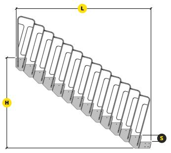 Modultreppe TLC, INTERNES Feuerverzinkung&Pulverbeschicht 5Stufen