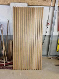 EICHENLAMELLEN FÜR WAND AUF MDF-PLATTE LEIMHOLZPLATTEN AUS EICHENHOLZ 40x30mm