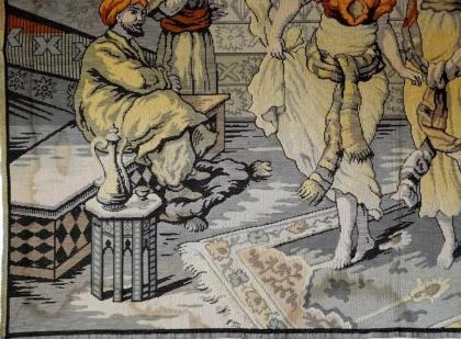 Gobelin orientalische Bauchtanzgruppe antik. G013