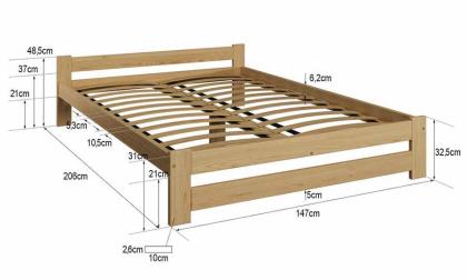 Holzbett Lattenrost Kieferholz Einzelbett Doppelbett unlackiert roh unlackiert