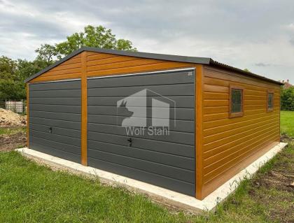  Blechgarage 6x6m Metallgarage Fertiggarage Doppelgarage Holzoptik Günstige Prei