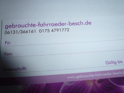 (167) Geschenkgutschein (gebrauchte-fahrraeder-besch.de)