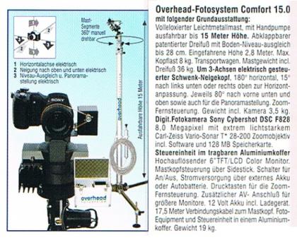Komplettes Hochstativ-Fotosystem für Hochbild-/Luftbildaufnahmen zu verkaufen