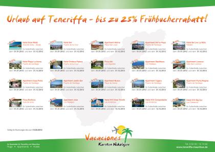 Bis zu 30% Frühbucherrabatt auf Teneriffa