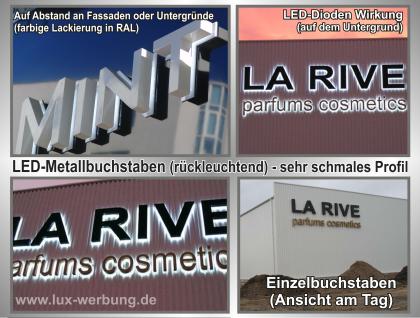 Leuchtreklame Leuchtbuchstaben Profilbuchstaben Gravurkästen 3D Plexibuchstaben 