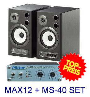 Aktive Lautsprecherboxen mit Audio Limiter Pötter MAX12 Pro im Set- Angebot