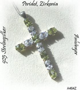 Edelsteinschmuck, Anhänger mit Zirkonia und Peridot