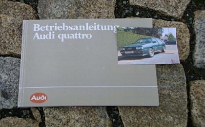 Betriebsanleitung Audi Quattro 1984 4WD Oldtimer
