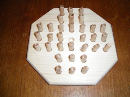 Steckspiel Solitär , aus Holz, Denkspiel für 1 Person