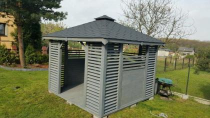 GARTENHAUS GARTENLAUBE KLEBEDACH HOLZ KIELCE 3.5X3.5 M