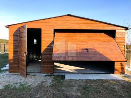  Blechgarage 5,5x6m Garage mit Satteldach Fertiggarage Holzoptik Günstige Preise