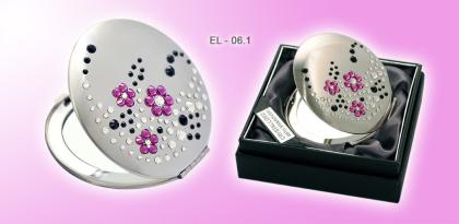 Taschenspiegel aus Metall EL-06 ELENPIPE MADE WITH SWAROVSKI® ELEMENTS