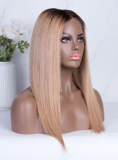 TOP VIRGIN ECHTHAAR Perücke FULL LACE Wig Blond dunkles Rooting NEU Deutschland