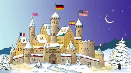 Weihnachtsgutscheine für einen Sprachkurs für Kinder (3-15 J.) in Englisch, Fran