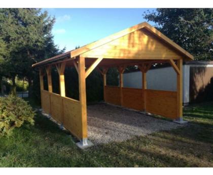 HOLZÜBERDACHUNG GARAGENVORDACH GARTENHAUS 3, 5x5m NEUWARE