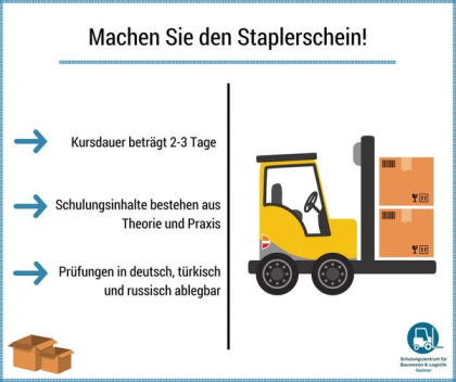 Aus und Weiterbildungen Staplerfahrer, Staplerführerschein, Kranführerschein, Ba