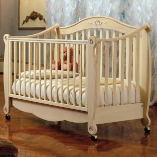Kinderbett mitwachsend / umbaubar Babybett Rigoletto im Retro Design Buche