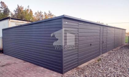 Blechgarage 15x6m Schwingtor  Anthrazit Pultdach Stahlgarage Doppelgarage Liefer