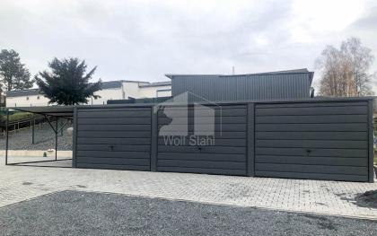  Blechgarage 9x6m Carport und Garage Doppelgarage Metallgarage Fertiggarage GP16