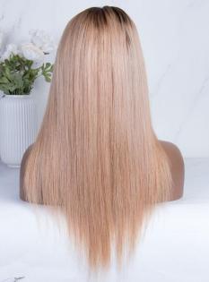 TOP VIRGIN ECHTHAAR Perücke FULL LACE Wig Blond dunkles Rooting NEU Deutschland