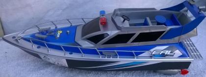 Grosses RC Polizeiboot - ca. 43cm - mit Fernsteuerung (Akku-Betrieb).