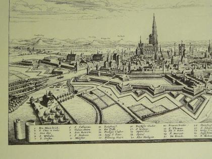 Alte Grafik von Straßburg 50x40. B052