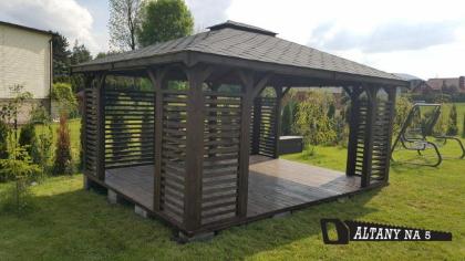 3-ECK GARTENHÄUSER CIECHANÓW HOLZGARTENLAUBE PAVILLON KIEFERNSCHUPPEN 5x4m