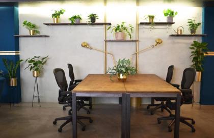 Arbeitsplatz in grünem und persönlichem Ambiente