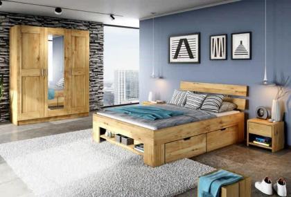 Bett Sarah 180 Wildeiche massiv geölt SA 180