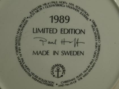 Sammelteller Wandteller Weihnachten Julserie, Nr. 19 1989 Gustavsberg Schweden