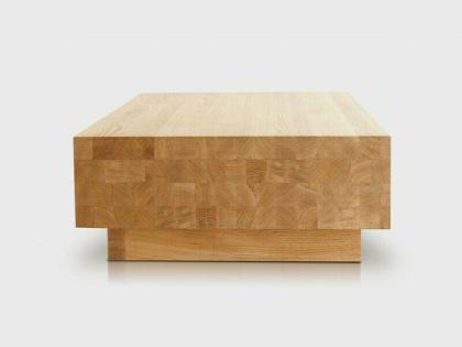 SINA COUCHTISCH EICHENHOLZ MASSIVHOLZ AUFRECHTSTEHENDEN KANTEN 120x60x40cm