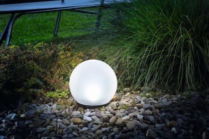 Solar-Kugel, Echtglas-Optik, 40 cm, weißes LED-Licht, 6-fach Lichtwechsel, fixie