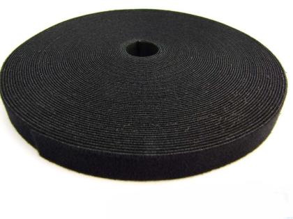 Doppelseitiges Klettband 25 Meter schwarz back to back Kabelbinder Hakenband