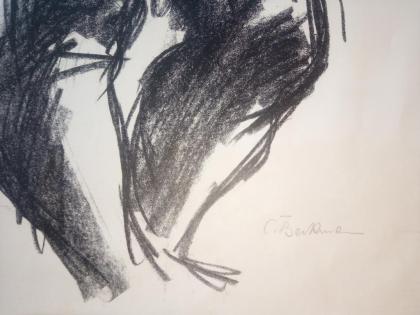 Curt Beckmann Stehender weiblicher Akt Lithographie signiert