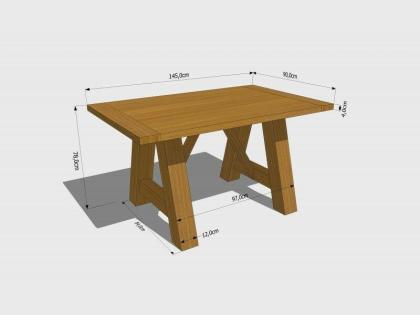 EICHENTISCH ESSTISCH MASSIVHOLZ LACKIERT TISCH 145-175x90x78cm 200x100x78cm