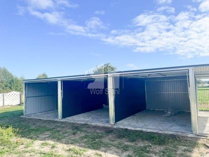 Blechgarage 9x6m Metallgarage Fertiggarage Doppelgarage Carport und Garage GP226
